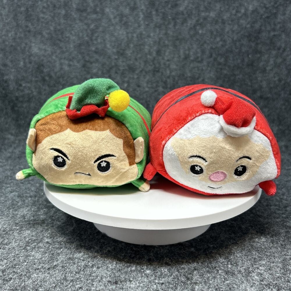 Moosh-Moosh Flip’ems Santa & Elf Reversible Plush Stuffie Holiday Set SUPER SOFT